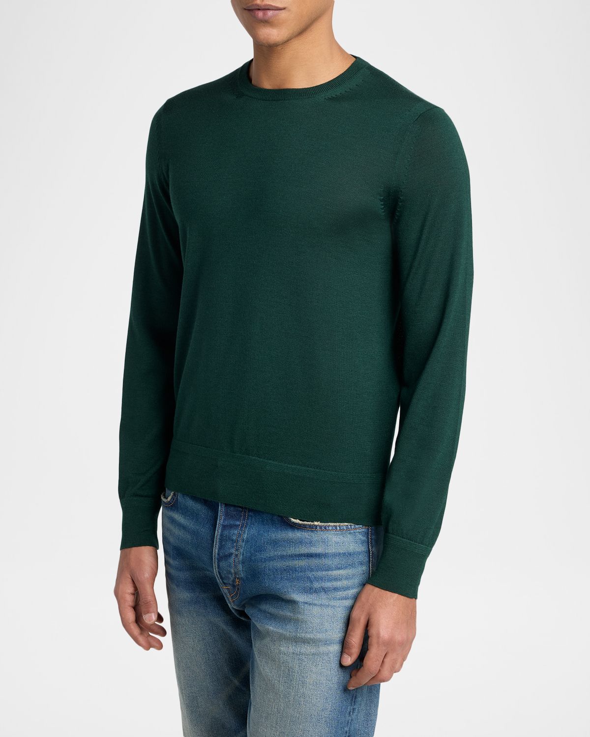 TOM FORD Men 's Lyocell and Cotton Long-Sleeve T-Shirt | Thumbnail 4 TOM FORD Men 's Lyocell and Cotton Long-Sleeve T-Shirt | Thumbnail 4