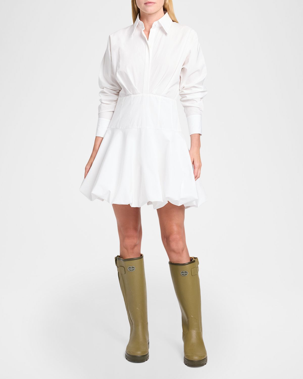 TWP Mila Mini Shirtdress in Cotton Shirting