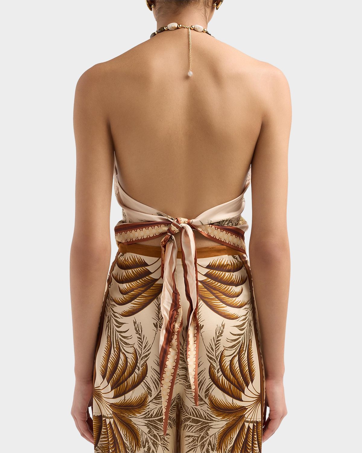 Retrofete Zaphira Beaded Satin Halter Top | Thumbnail 3 Retrofete Zaphira Beaded Satin Halter Top | Thumbnail 3