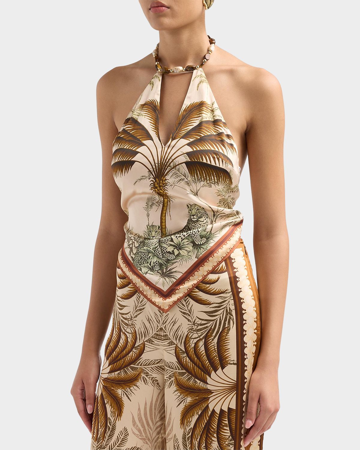 Retrofete Zaphira Beaded Satin Halter Top | Thumbnail 4 Retrofete Zaphira Beaded Satin Halter Top | Thumbnail 4