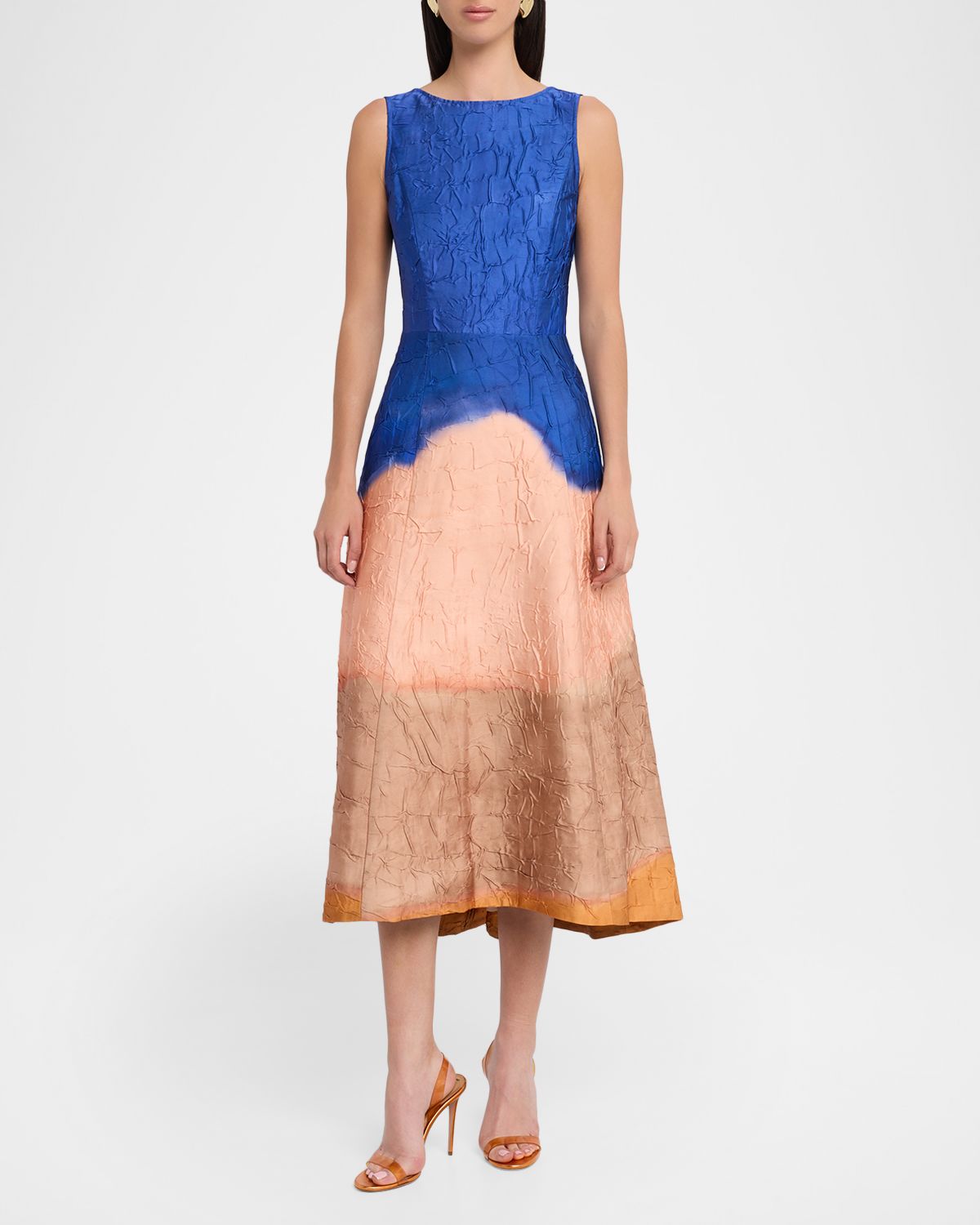 Ulla Johnson x Helen Frankenthaler Georgia Crinkled Satin Midi Dress