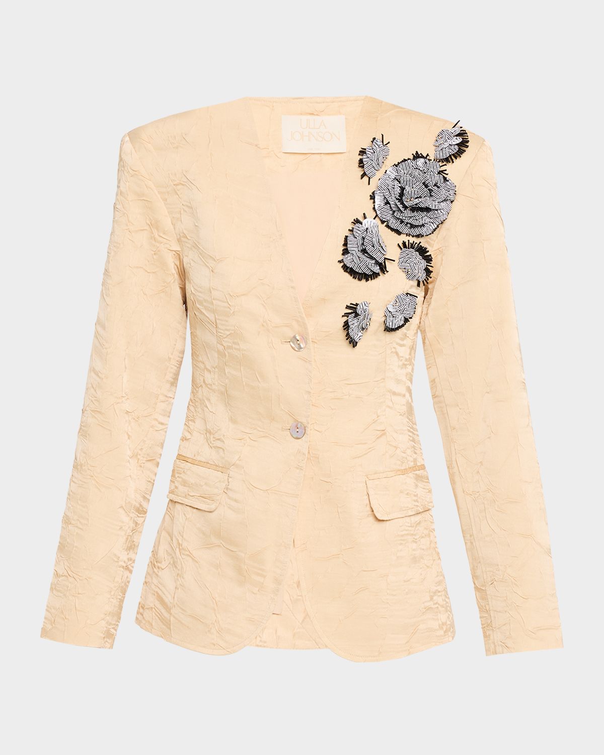 Ulla Johnson Otto Embroidered Satin Jacket