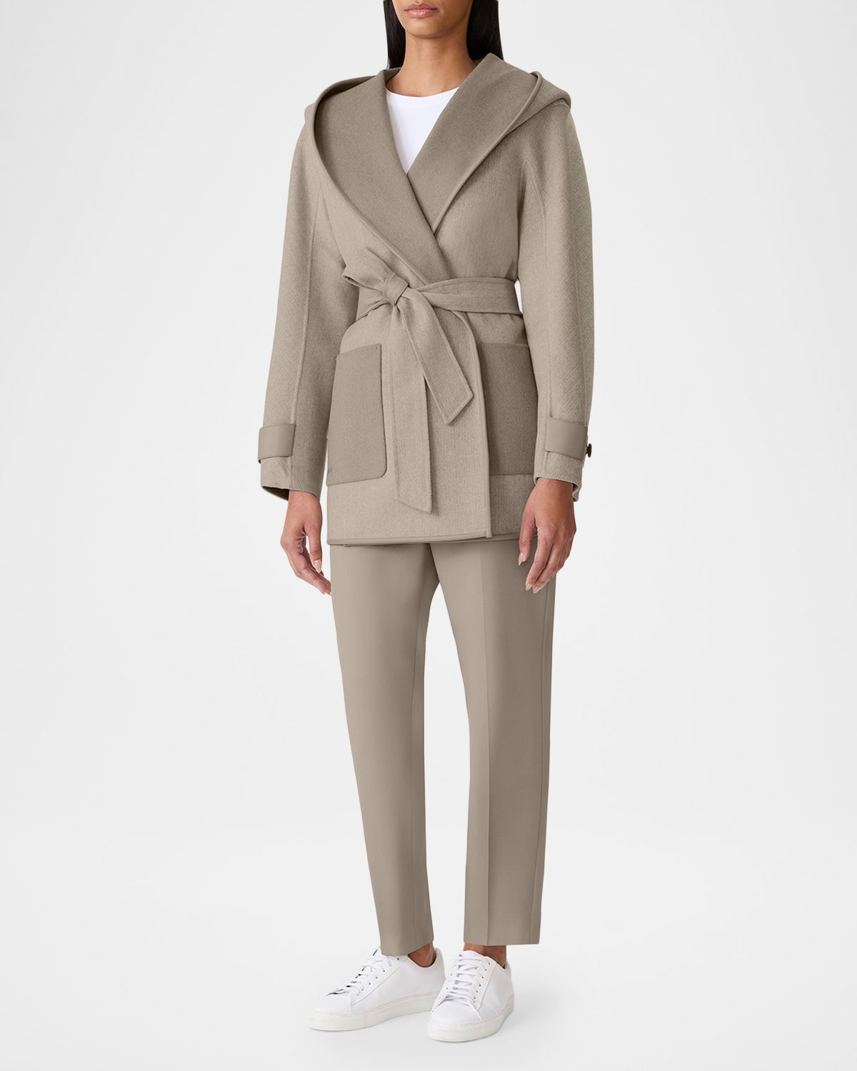 Mackage Paya-HB Double-Face Wool Wrap Coat with Hood