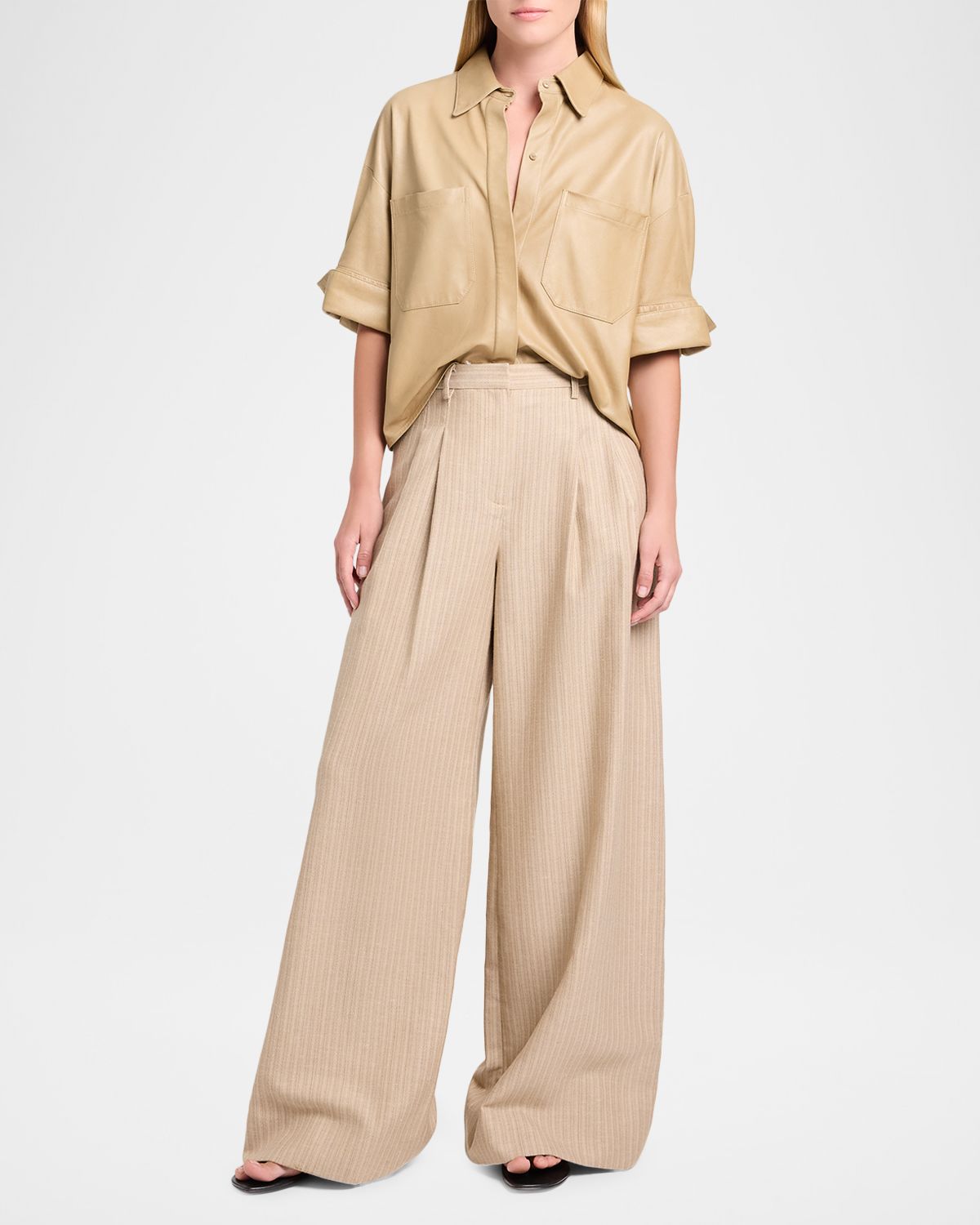 TWP Avery Linen-Blend Wide-Leg Pants