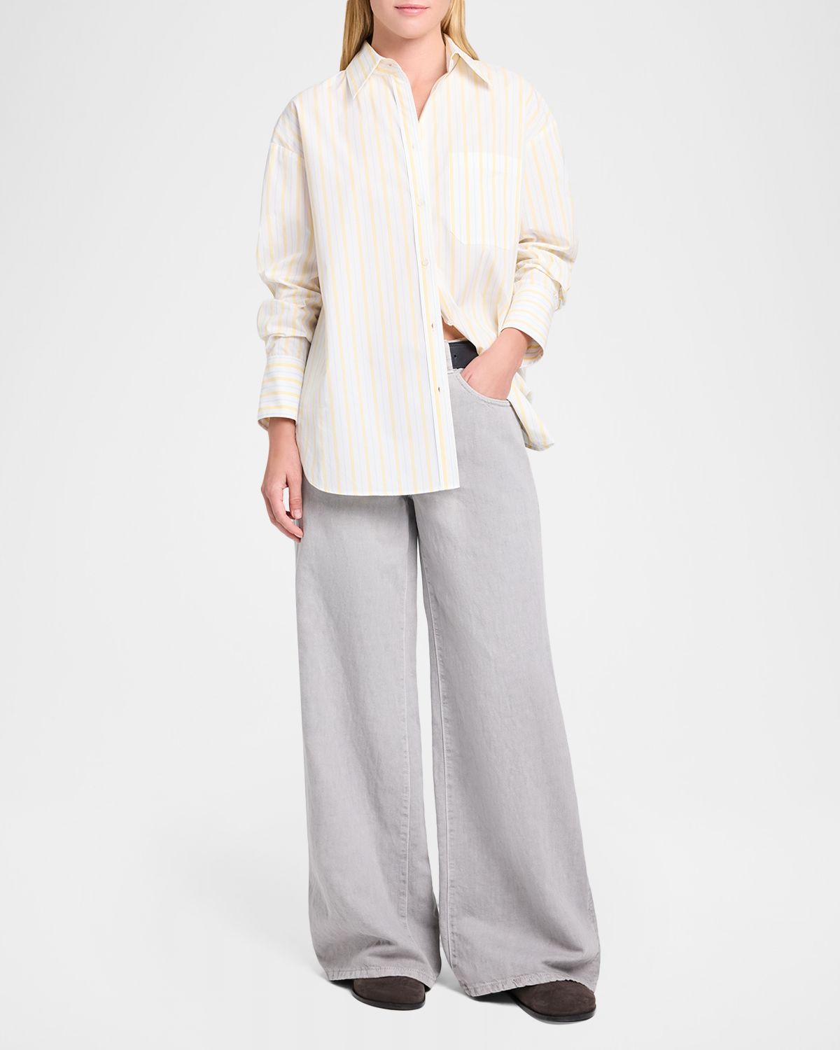 TWP Big Joe Striped Cotton Button-Front Shirt