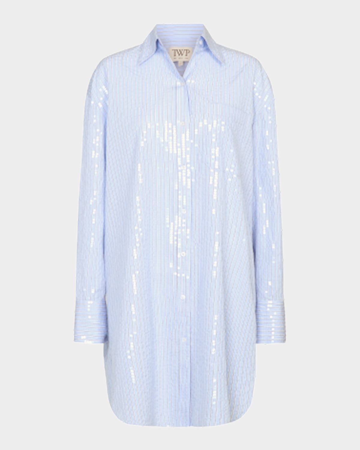 TWP Big Joe Sequined Striped Mini Shirtdress