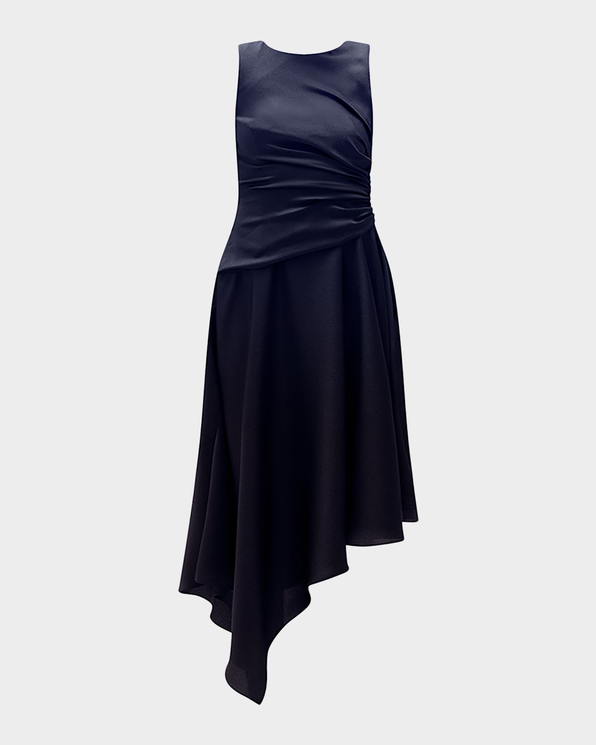 Amsale Asymmetric Sleeveless Midi Dress