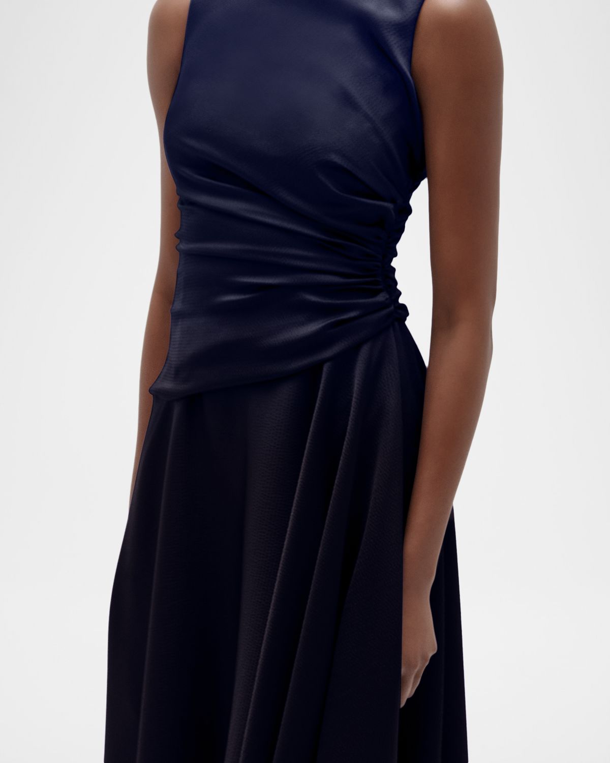 Amsale Asymmetric Sleeveless Midi Dress | Thumbnail 5