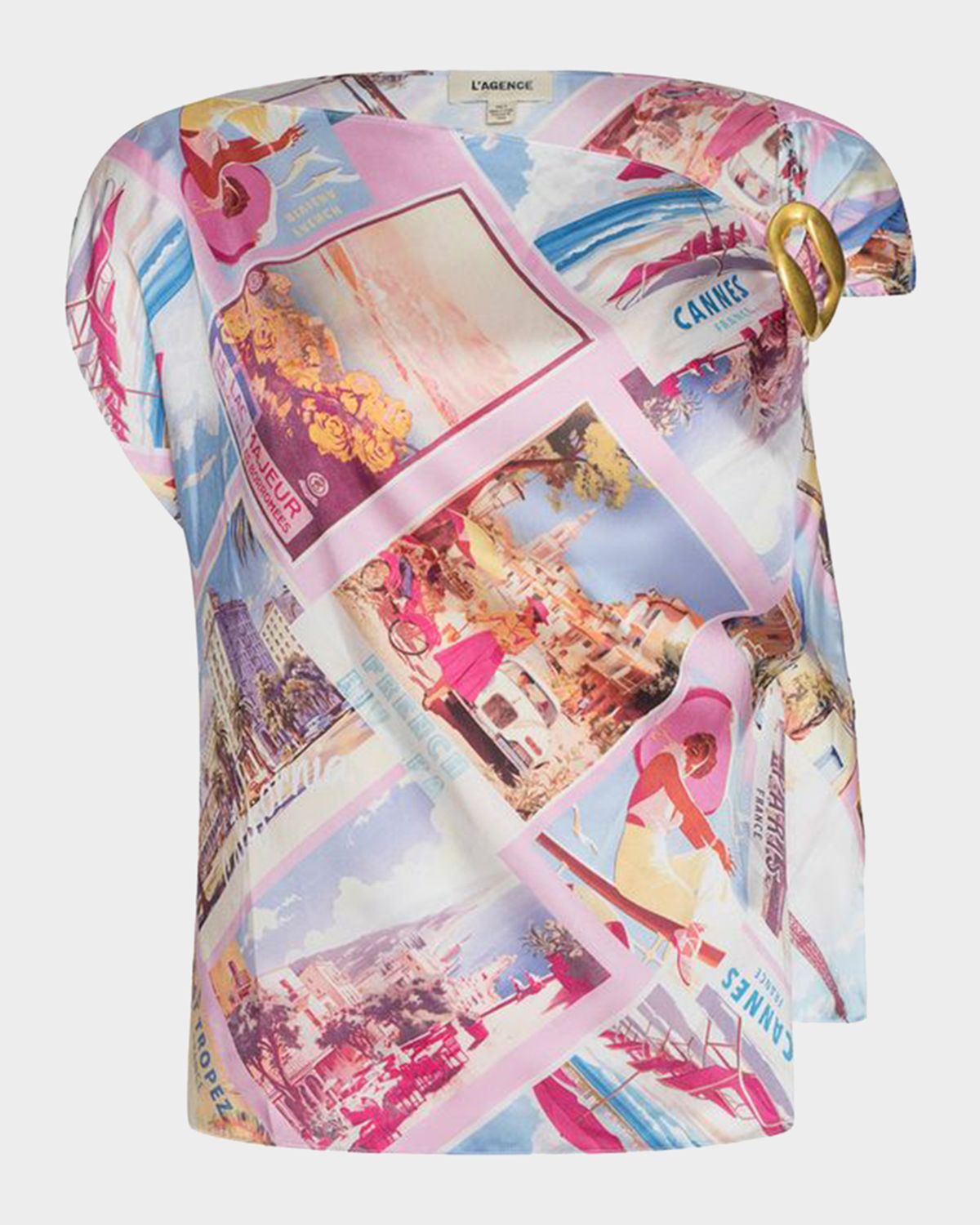 L 'Agence Driselle Asymmetric Scarf Top