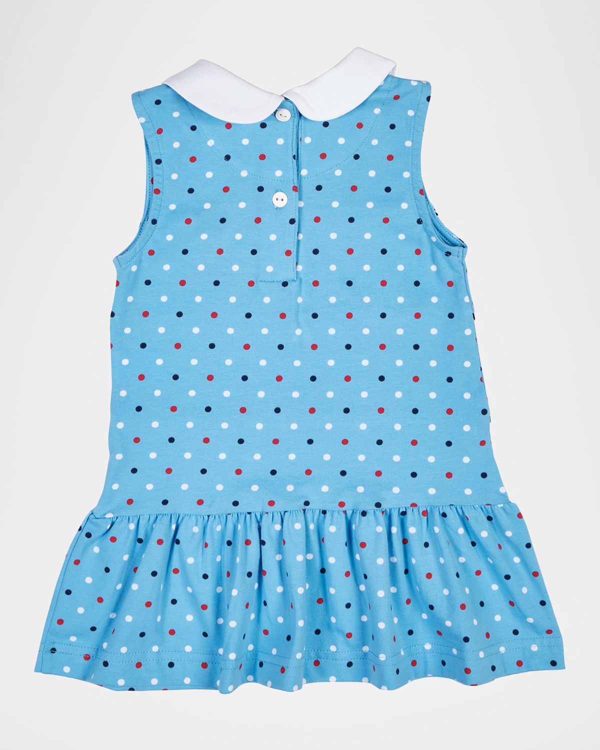 Florence Eiseman Girl 's Applique Flower Sleeveless Polka-Dot Dress, Size 12M-8