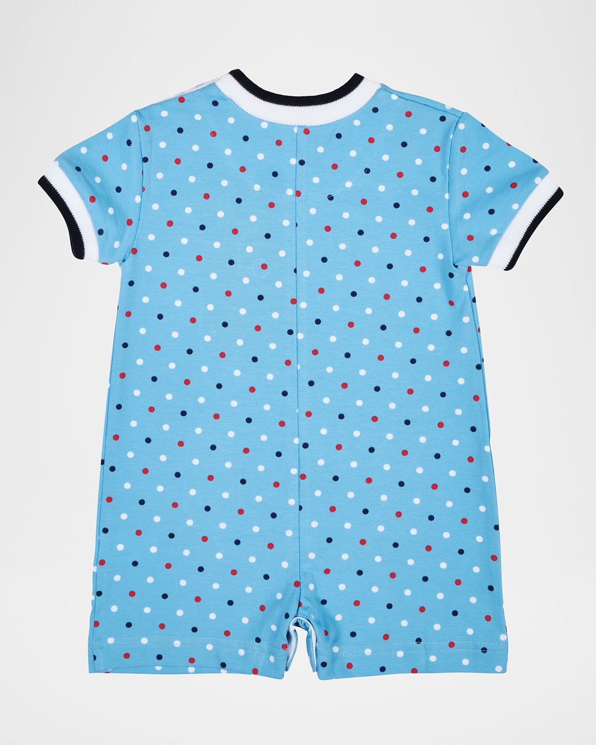 Florence Eiseman Boy 's Polka-Dot Shortall with Fire Truck, Size 3M-18M