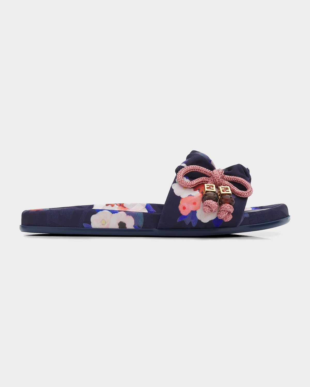 Fendi Feel Floral Satin Jacquard Slides