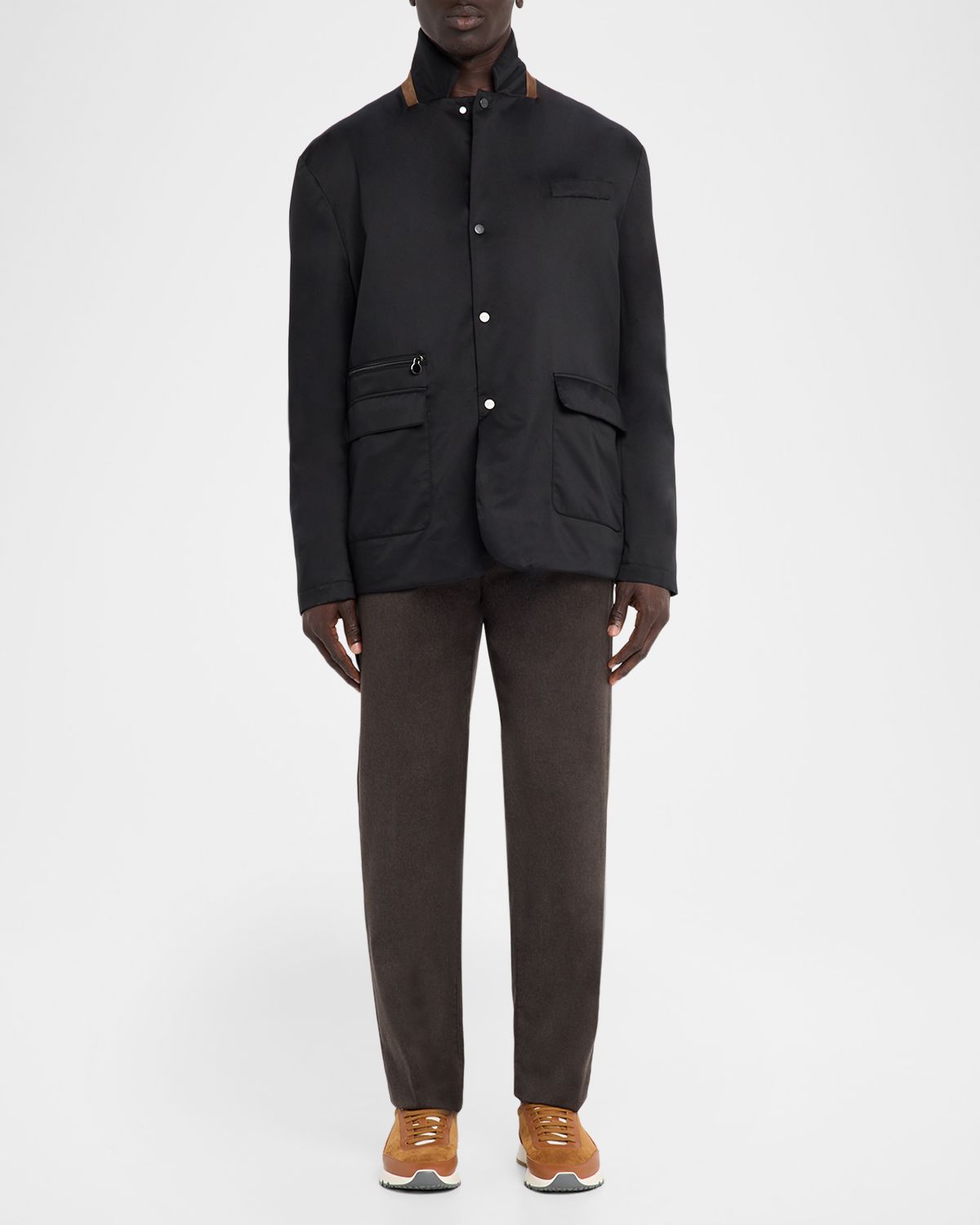 Kiton Men 's Wool and Cotton Straight Fit Five-Pocket Pants