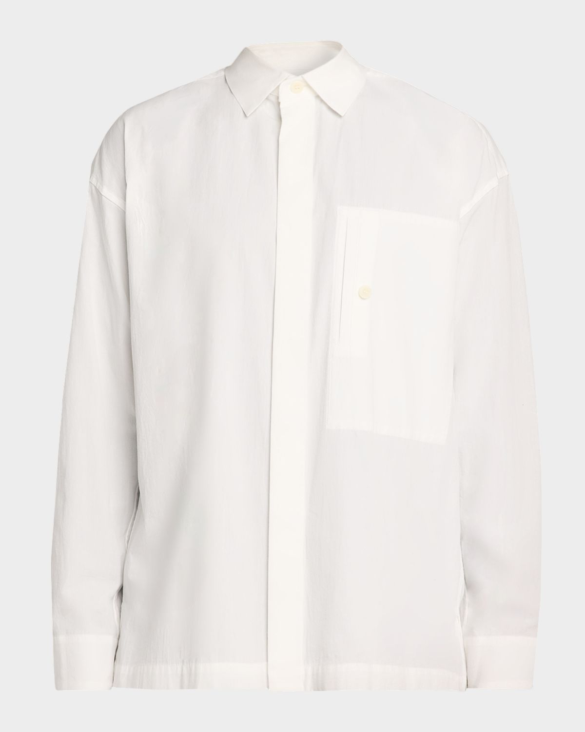 IM MEN Men 's Cotton and Linen Button-Down Shirt