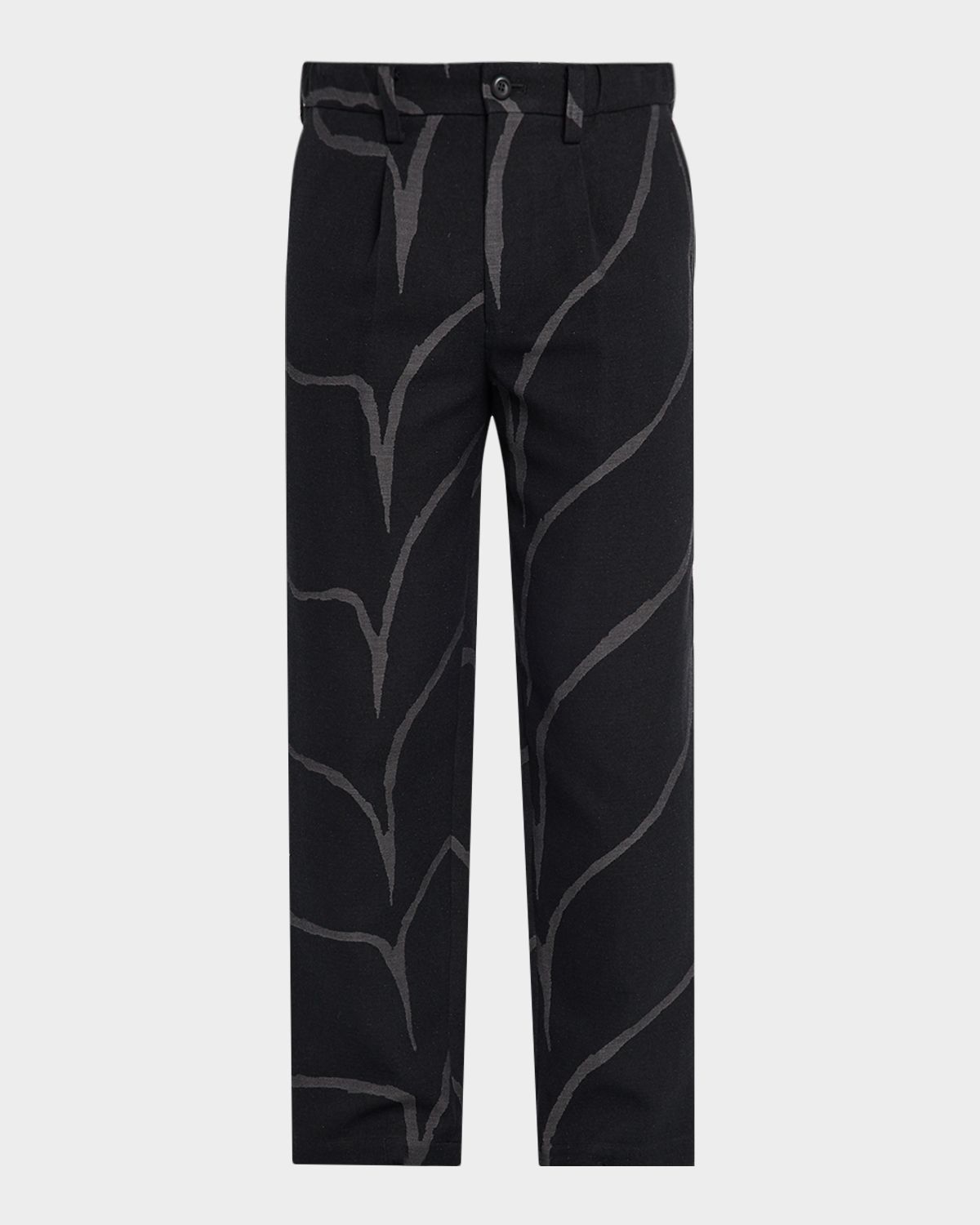 IM MEN Earth Abstract Cotton Mid-Rise Straight-Leg Pants