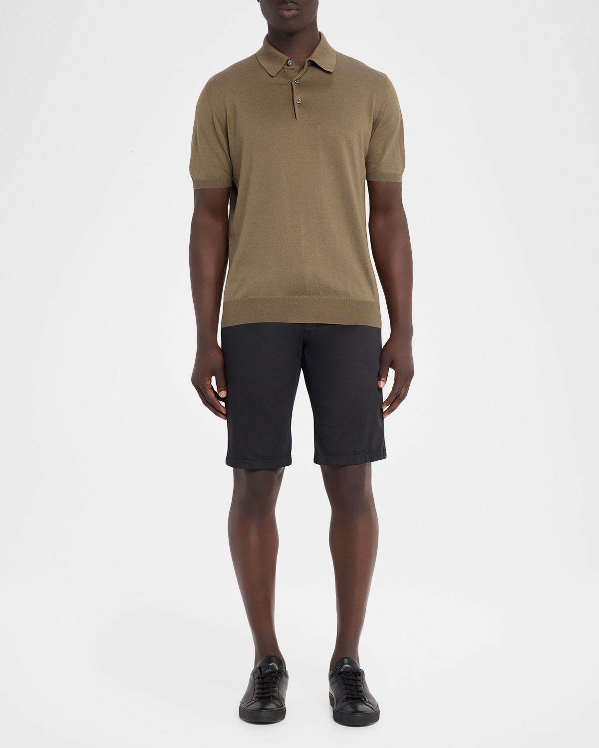 Kiton Men 's Cotton Knit Polo Shirt