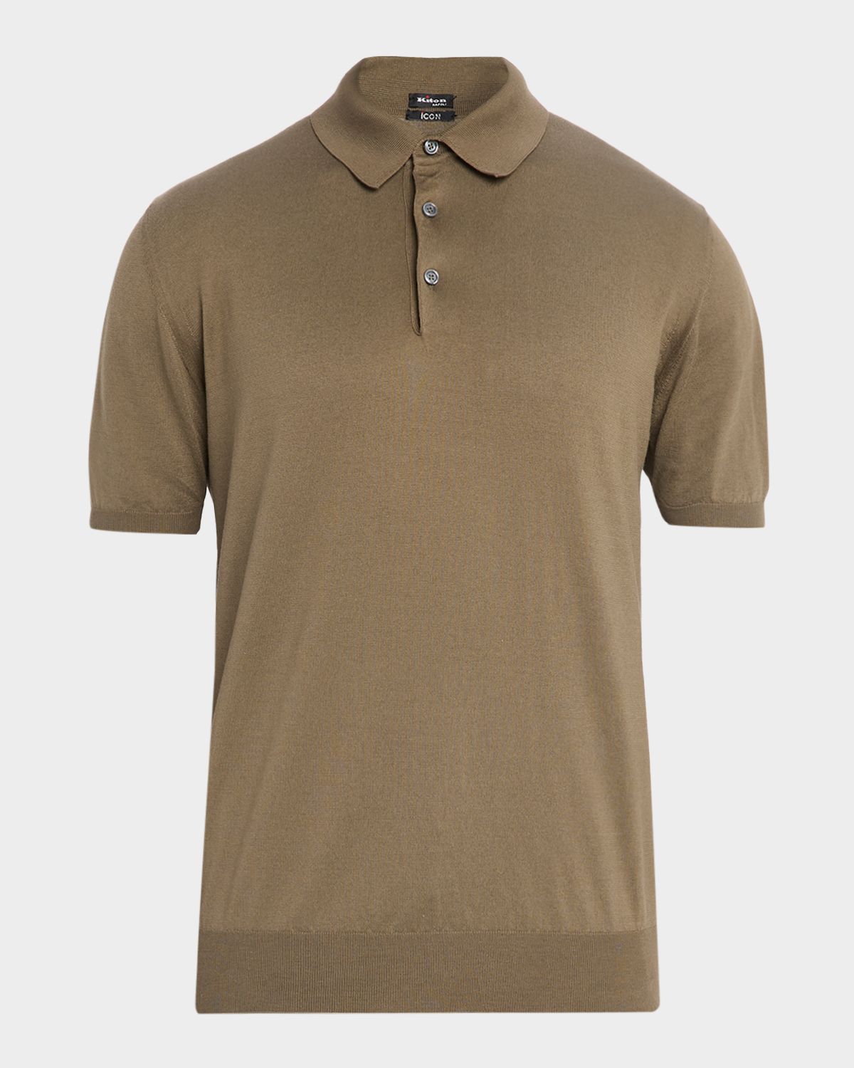 Kiton Men 's Cotton Knit Polo Shirt | Thumbnail 6 Kiton Men 's Cotton Knit Polo Shirt | Thumbnail 6