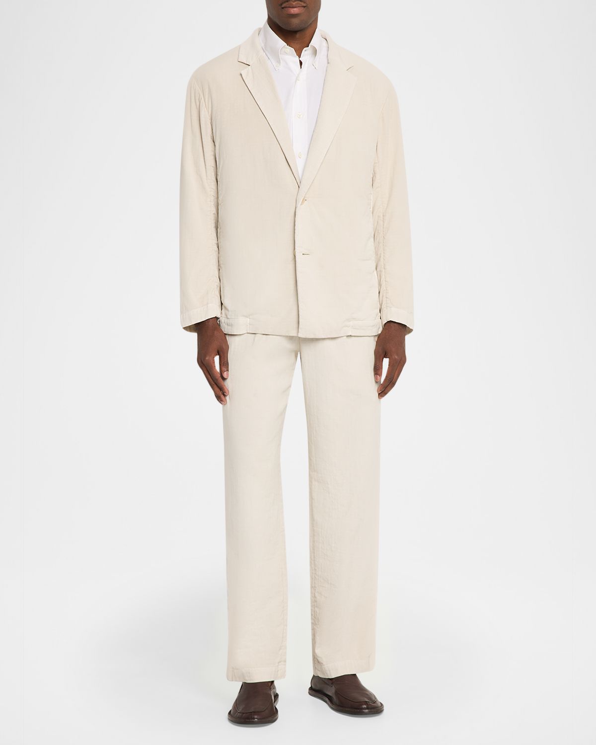 IM MEN Men 's Cotton Pigment Pleated Straight-Leg Trousers | Thumbnail 5 IM MEN Men 's Cotton Pigment Pleated Straight-Leg Trousers | Thumbnail 5