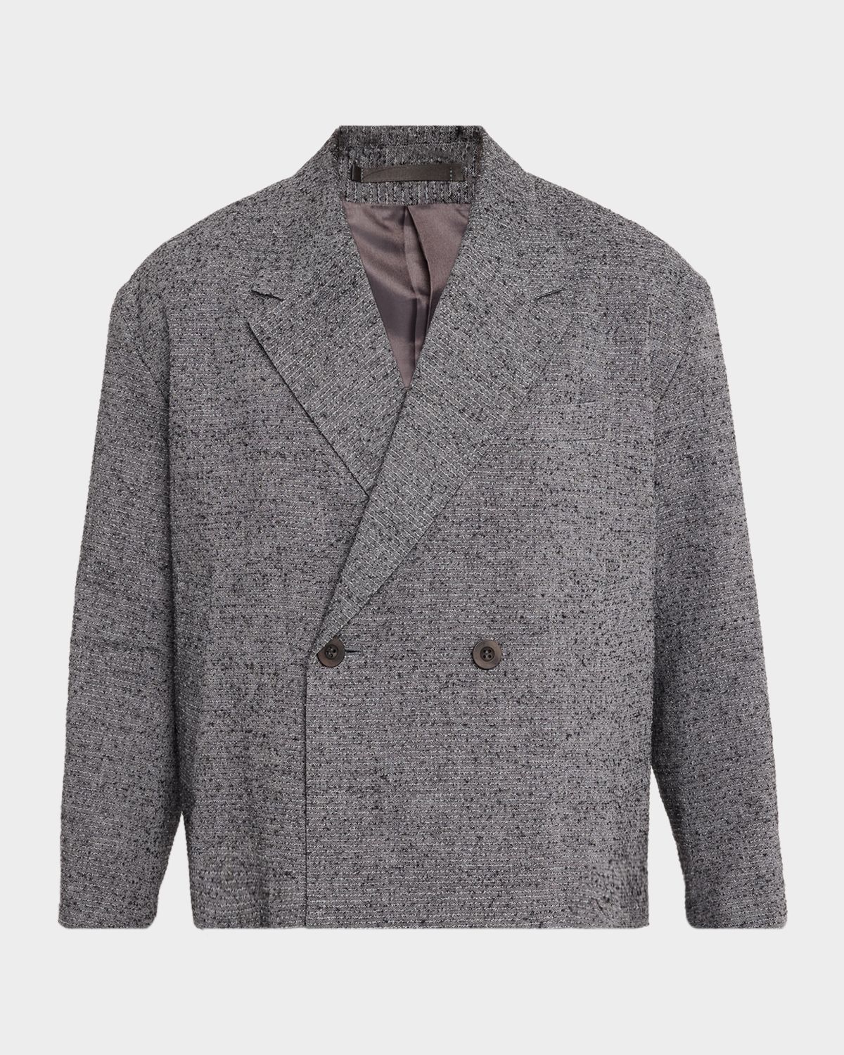 IM MEN Men 's Textures Linen Boxy-Fit Blazer