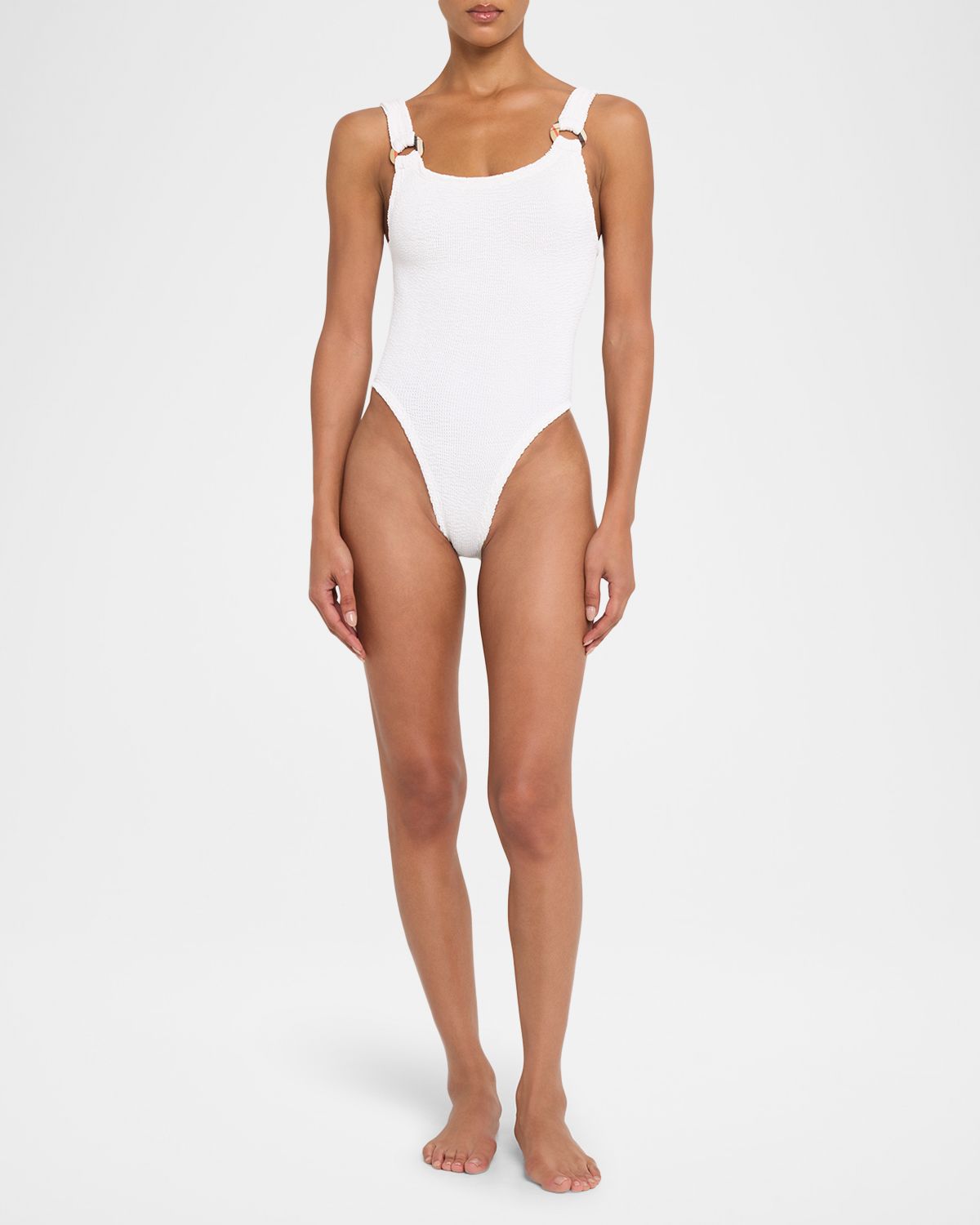 Burberry x Hunza G Domino Check Ring One-Piece Swimsuit