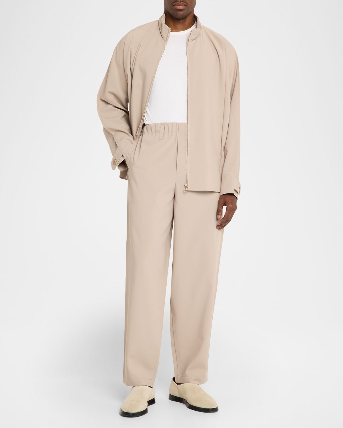 IM MEN Men 's Flat Foldable Zip-Front Jacket