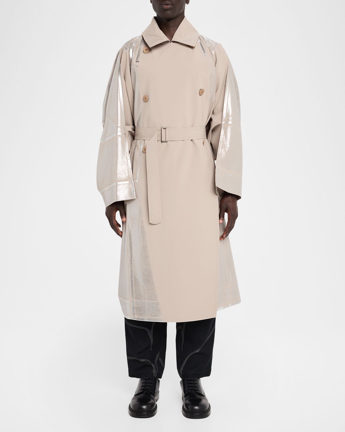 IM MEN Men 's Ginto Flat Trench Coat