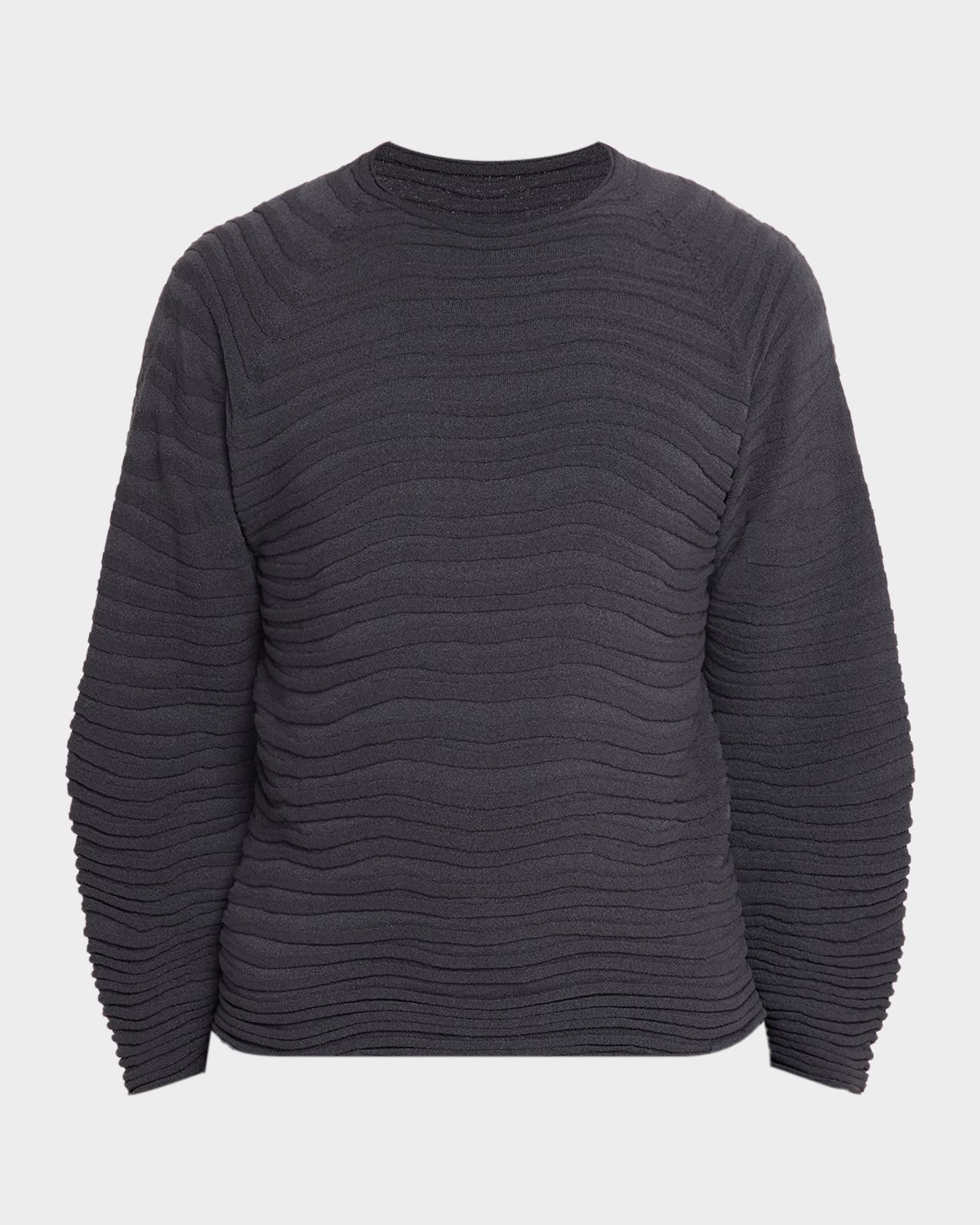 IM MEN Men 's Engrave Knit Cotton Crewneck Sweater