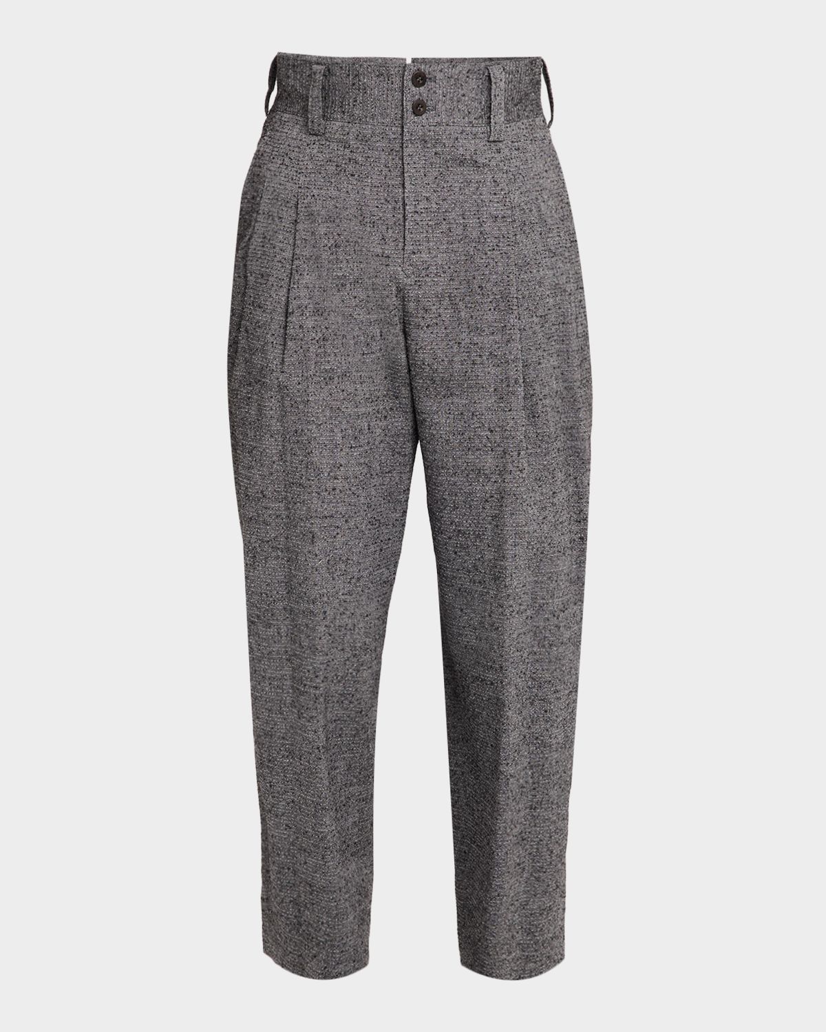 IM MEN Men 's Textures Linen Pleated Trousers