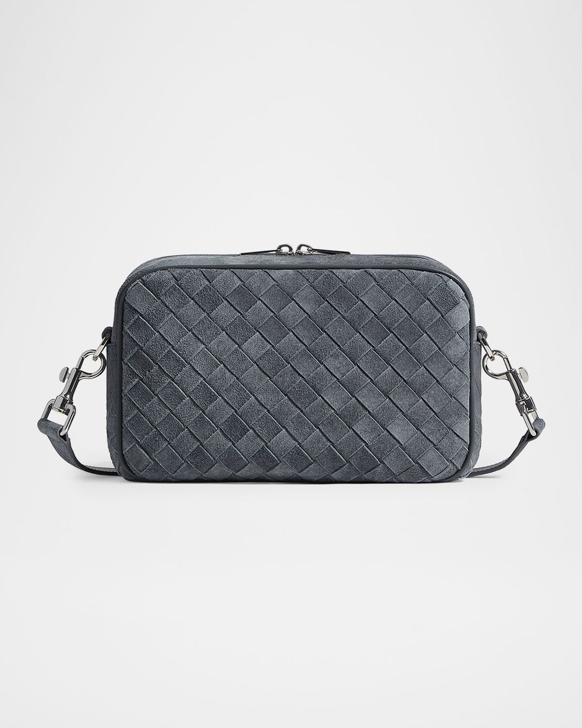 Bottega Veneta Men 's Small Intrecciato Suede Camera Bag