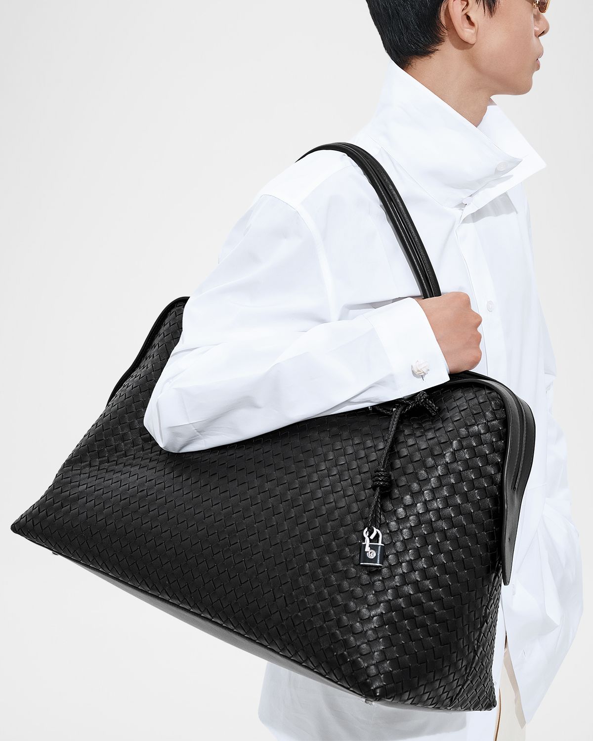 Bottega Veneta Men 's Veneto Intrecciato Leather Weekender Bag | Thumbnail 7 Bottega Veneta Men 's Veneto Intrecciato Leather Weekender Bag | Thumbnail 7