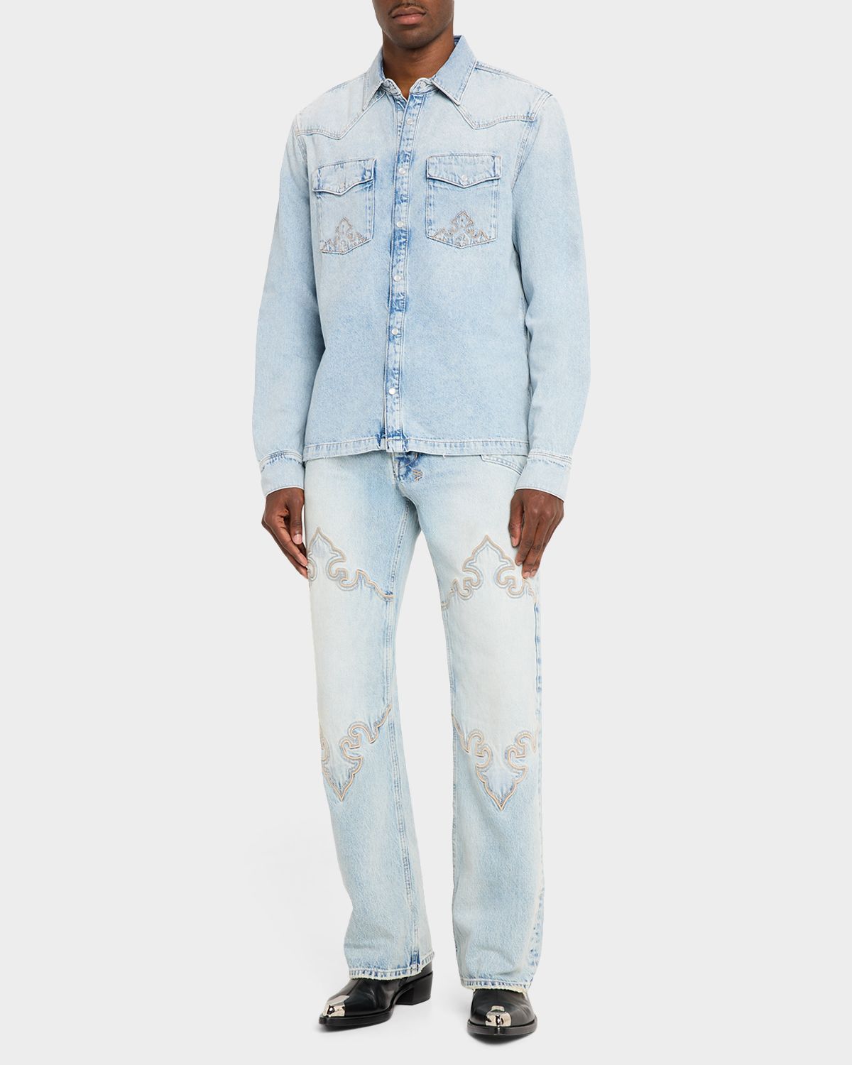 Ksubi Men 's Toro Kristal Damask-Embroidered Straight Leg Jeans | Thumbnail 5 Ksubi Men 's Toro Kristal Damask-Embroidered Straight Leg Jeans | Thumbnail 5