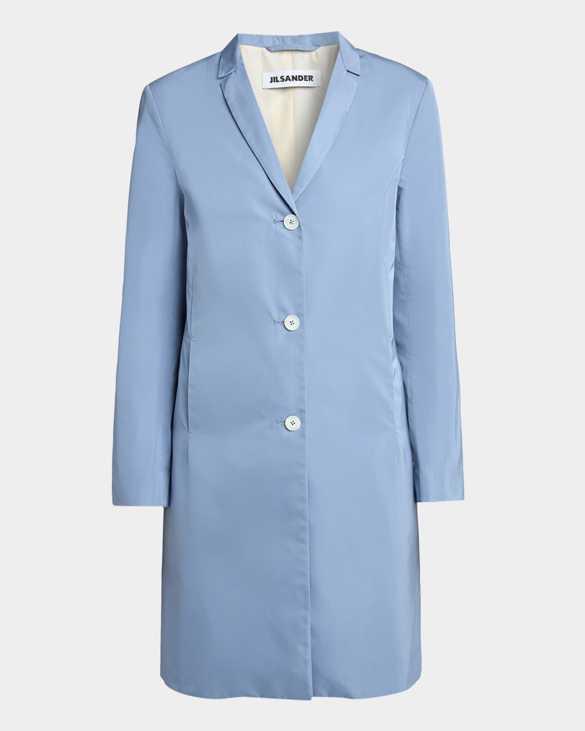Jil Sander Silk-Blend Single-Breasted Long Coat