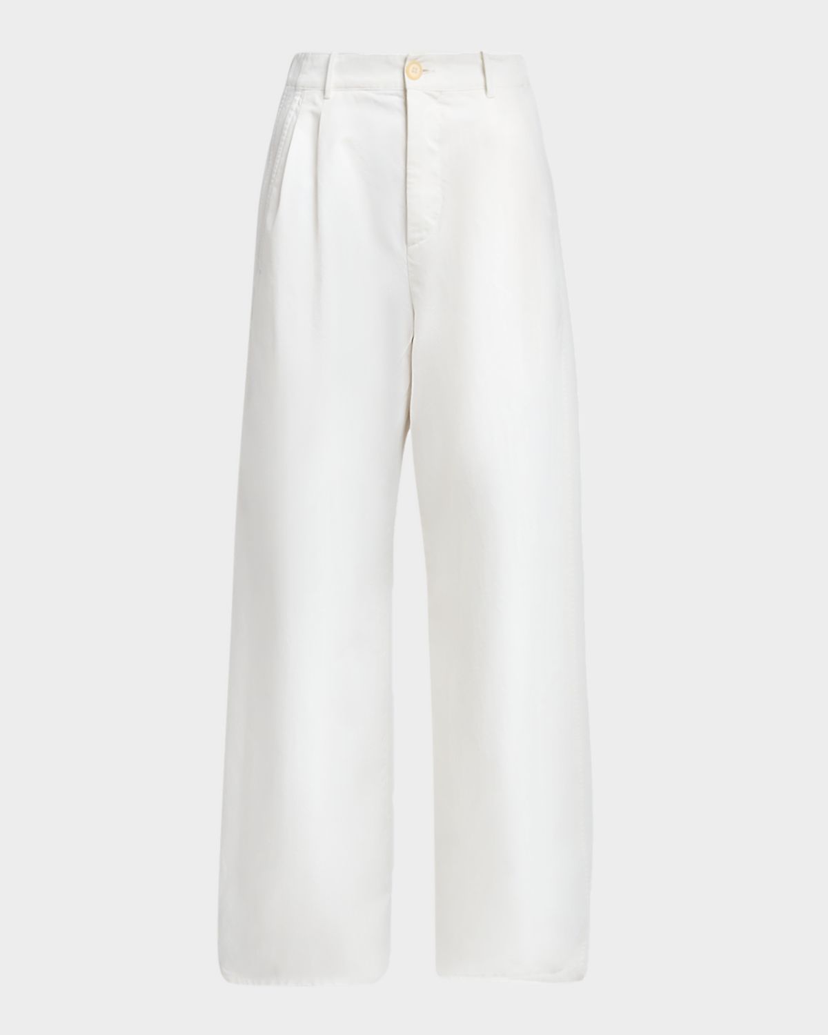 Jil Sander Pleated Cotton Wide-Leg Trousers