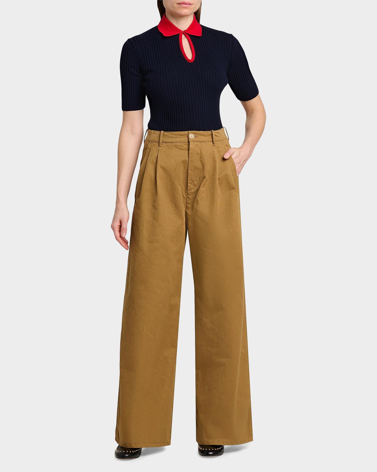 Jil Sander Pleated Cotton Wide-Leg Trousers | Thumbnail 2 Jil Sander Pleated Cotton Wide-Leg Trousers | Thumbnail 2
