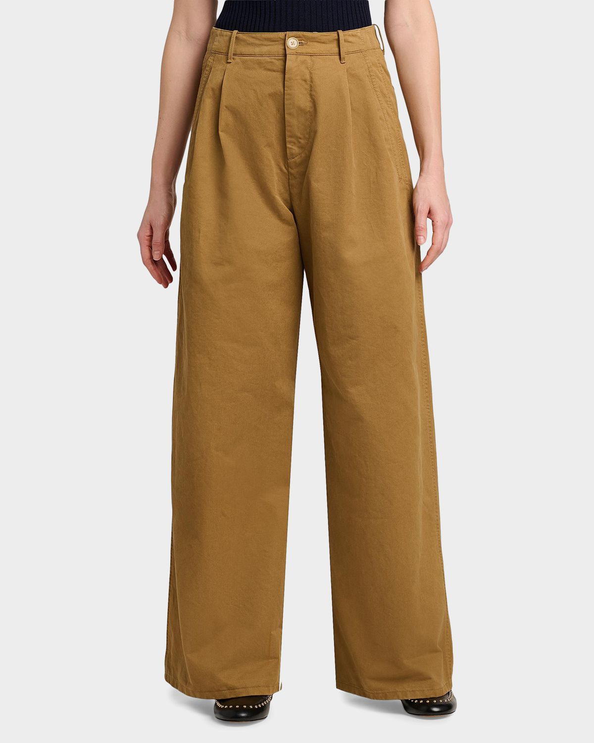 Jil Sander Pleated Cotton Wide-Leg Trousers | Thumbnail 4 Jil Sander Pleated Cotton Wide-Leg Trousers | Thumbnail 4