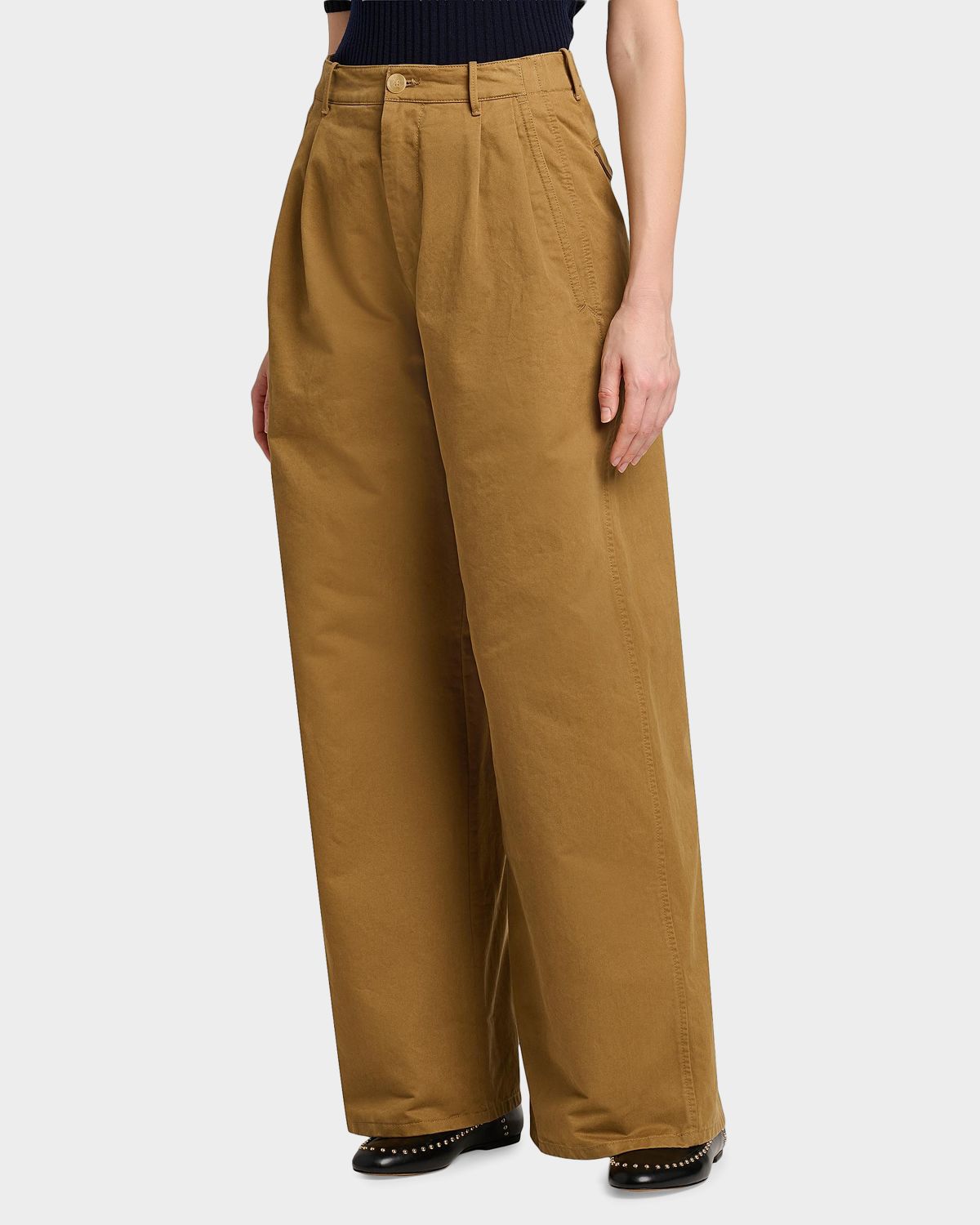 Jil Sander Pleated Cotton Wide-Leg Trousers | Thumbnail 6 Jil Sander Pleated Cotton Wide-Leg Trousers | Thumbnail 6