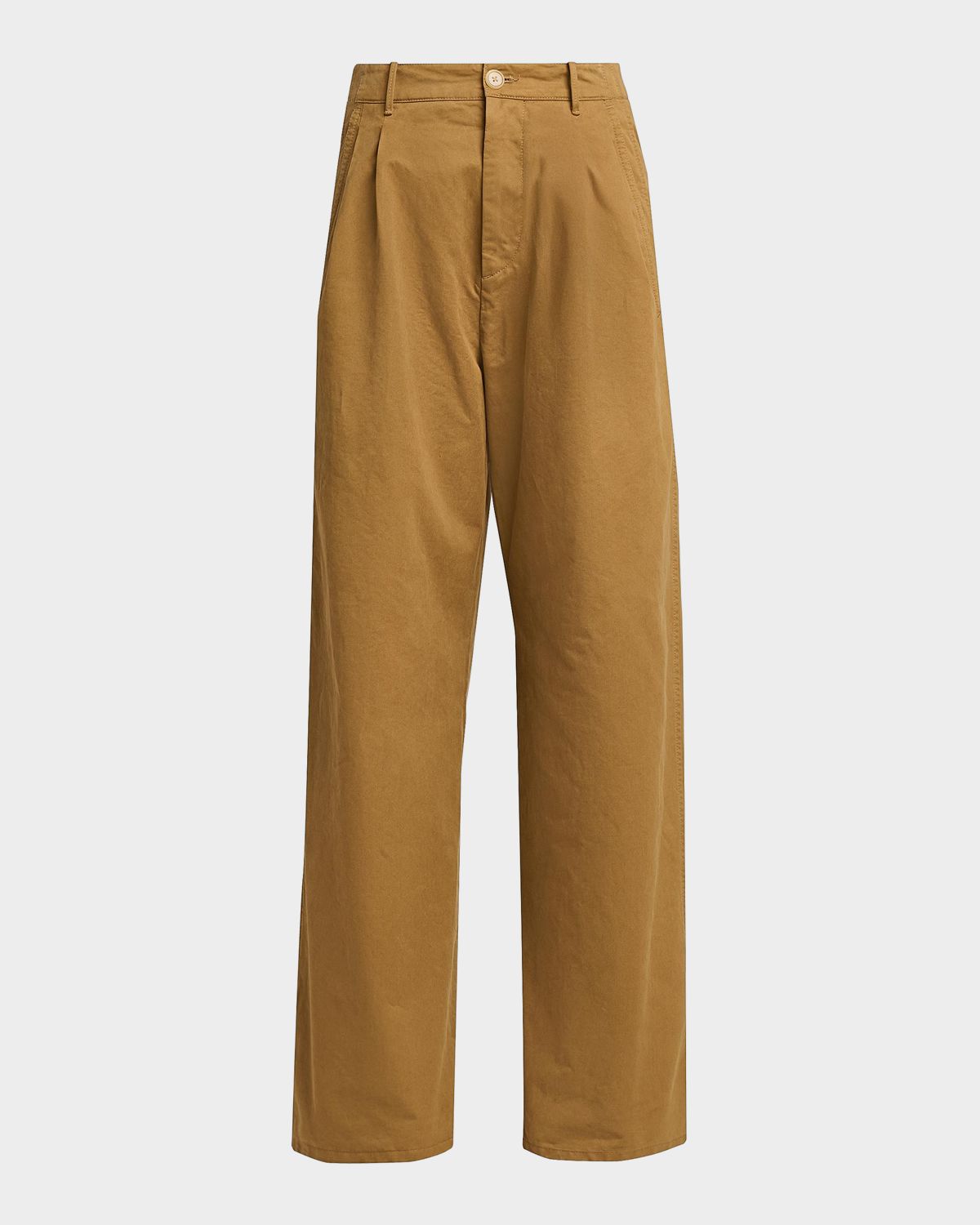 Jil Sander Pleated Cotton Wide-Leg Trousers