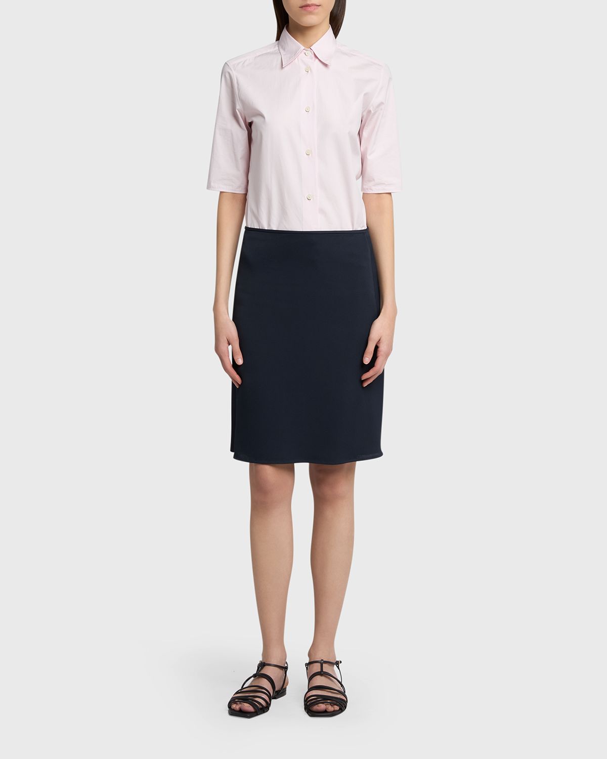 Jil Sander Elbow-Sleeve Slim Button-Down Shirt | Thumbnail 2