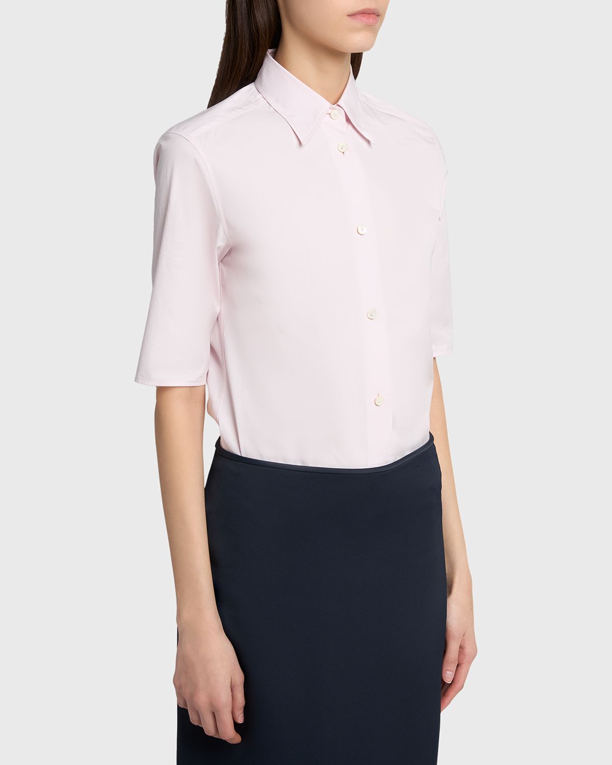Jil Sander Elbow-Sleeve Slim Button-Down Shirt | Thumbnail 4