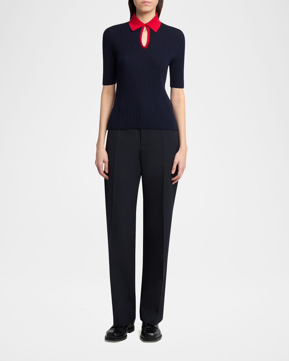Jil Sander Short-Sleeve Button-Keyhole Polo Shirt | Thumbnail 2