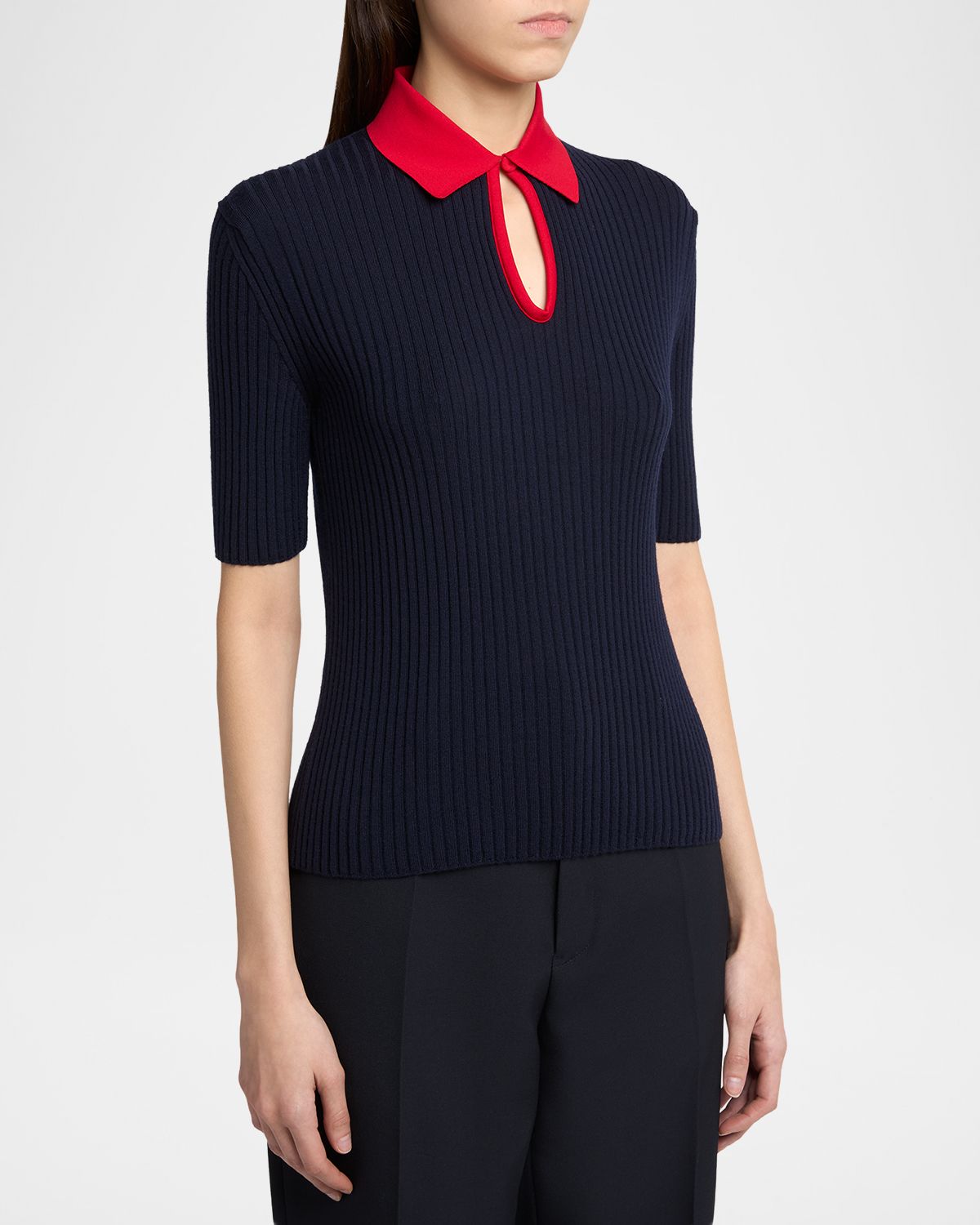 Jil Sander Short-Sleeve Button-Keyhole Polo Shirt | Thumbnail 4