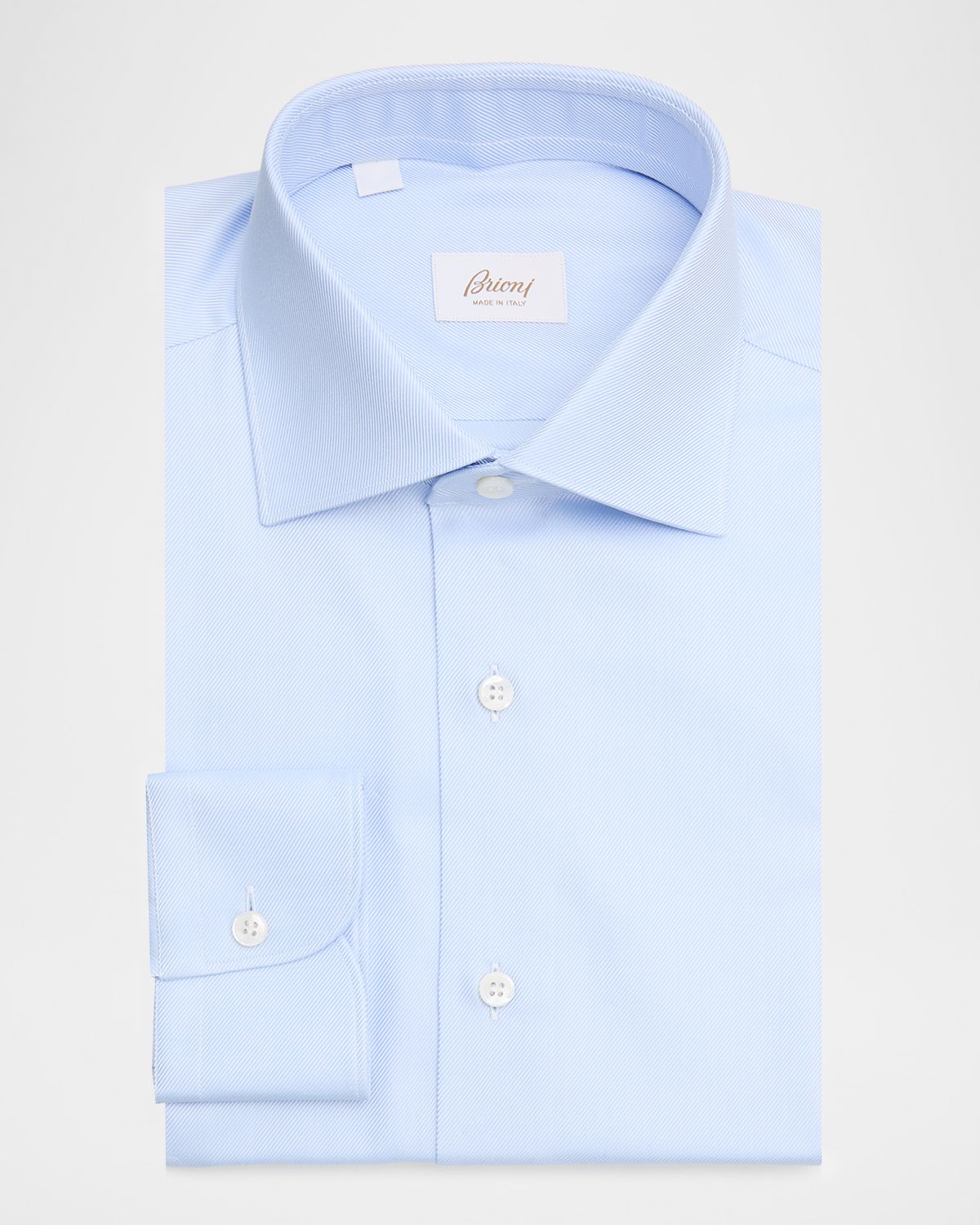 Brioni Men 's Micro-Stripe Silk Dress Shirt | Thumbnail 3