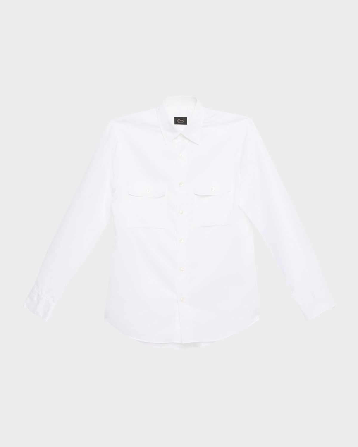 Brioni Men 's Cotton and Linen Flap-Pocket Military Shirt | Thumbnail 6 Brioni Men 's Cotton and Linen Flap-Pocket Military Shirt | Thumbnail 6