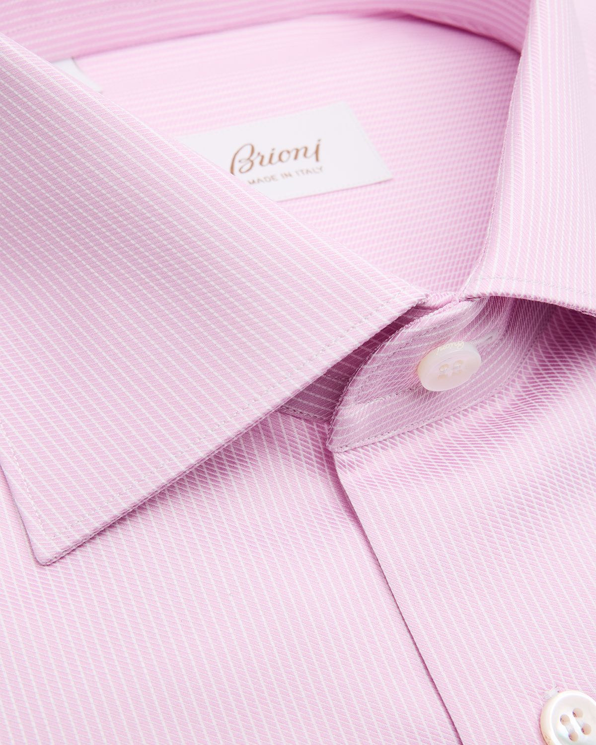 Brioni Men 's Cotton Fine-Stripe Dress Shirt