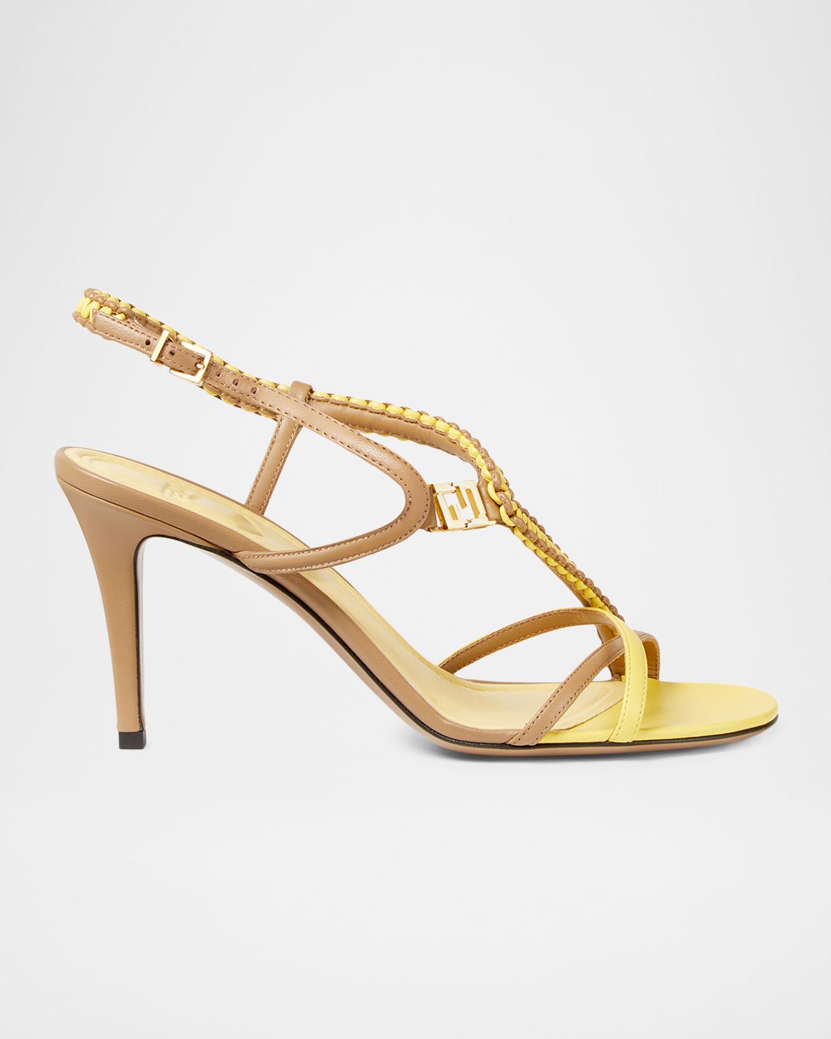 Fendi 85mm Fold Leather Sandals