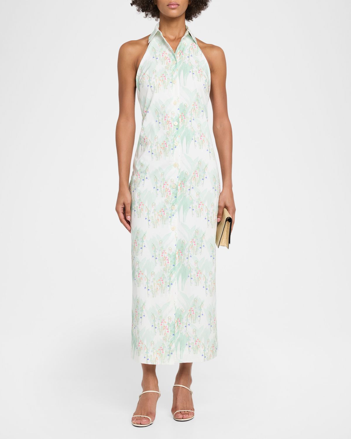 BERNADETTE Cici Floral Halter Midi Shirtdress | Thumbnail 5 BERNADETTE Cici Floral Halter Midi Shirtdress | Thumbnail 5