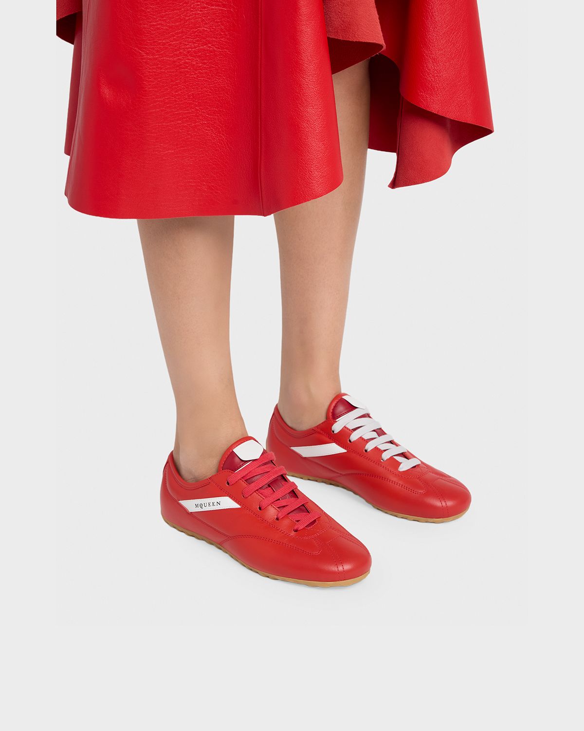 McQueen Box Leather Low-Top Sneakers