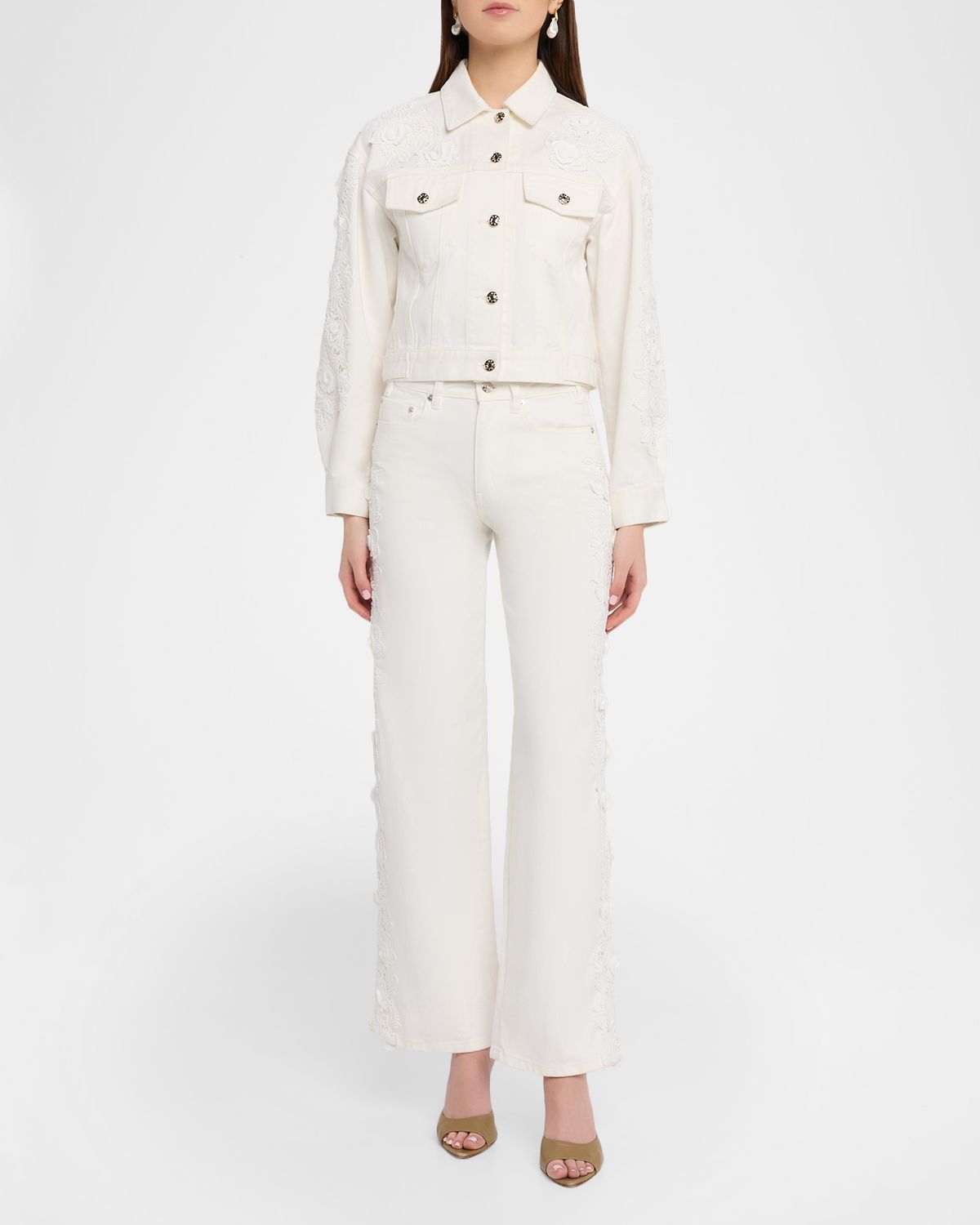 Generation Love Esme Lace Appliqué Straight-Leg Jeans