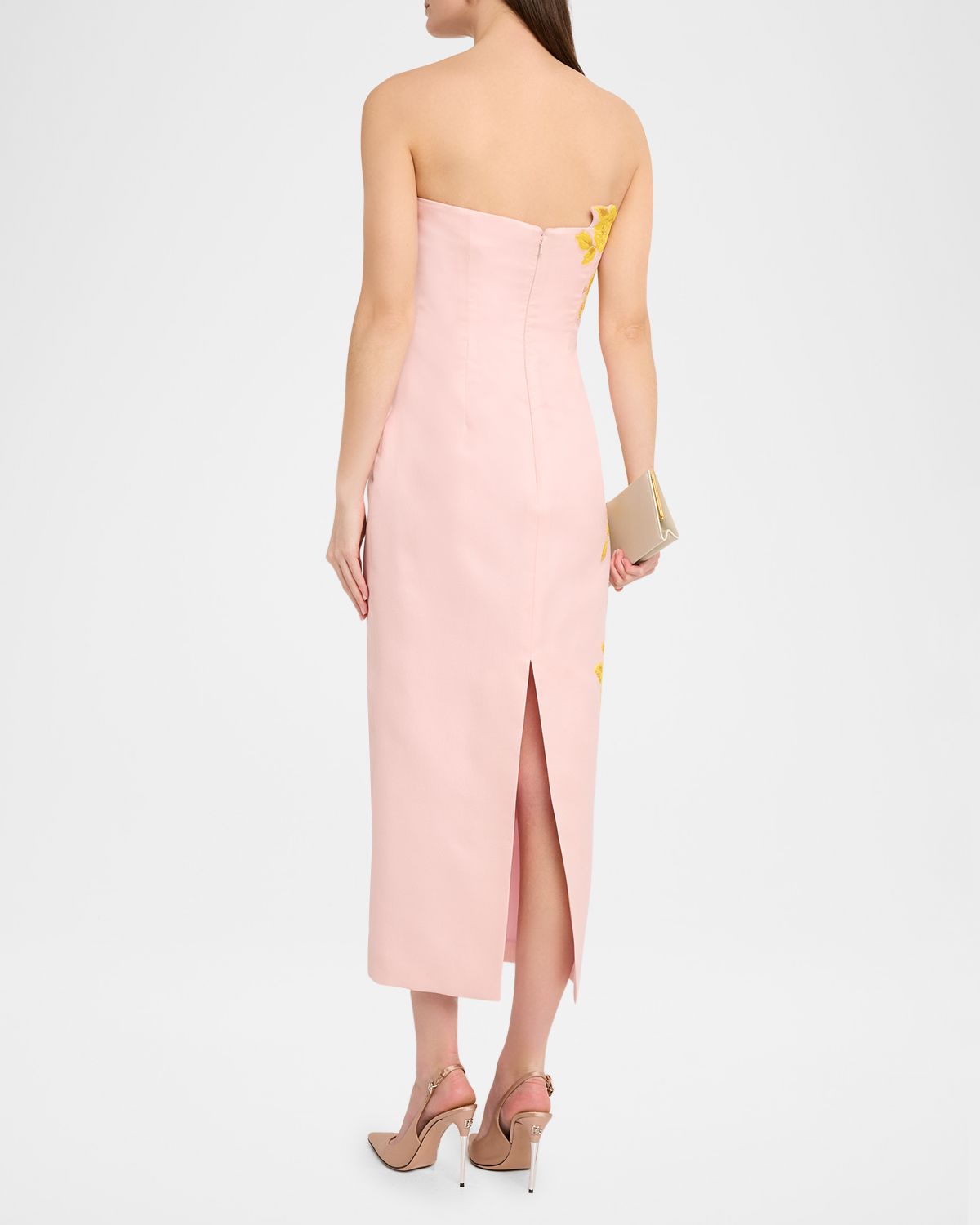 Lela Rose Strapless Rose Fil Coupe Ankle Cocktail Dress | Thumbnail 3 Lela Rose Strapless Rose Fil Coupe Ankle Cocktail Dress | Thumbnail 3