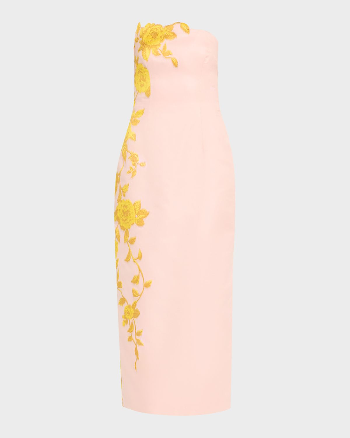 Lela Rose Strapless Rose Fil Coupe Ankle Cocktail Dress